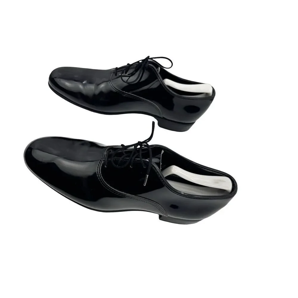 Black Leather Lace-Up Oxford Dress Shoes Made in USA Men’s 9.5